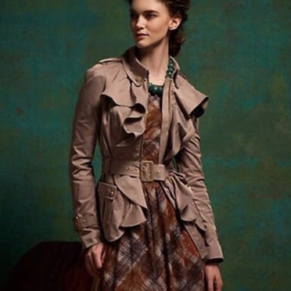 Anthropologie Elevenses Short Trench Jacket